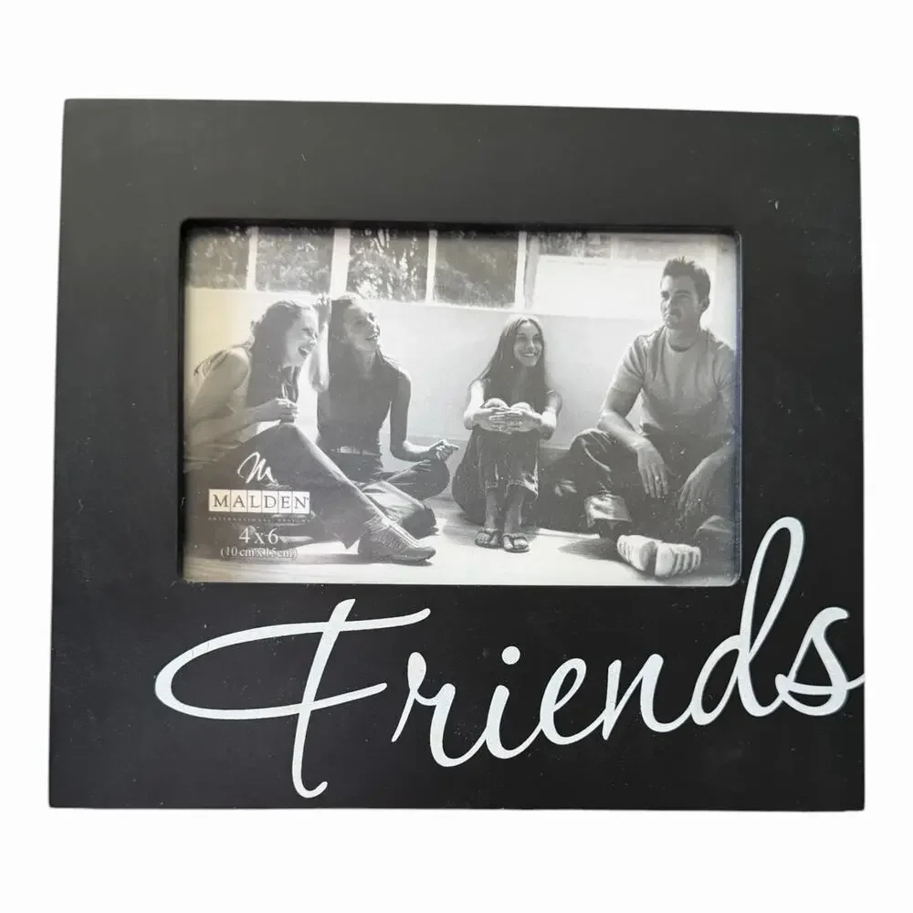 Malden “Friends” Black Picture Frame 4x6 Script Quote Photo Frame Horizontal